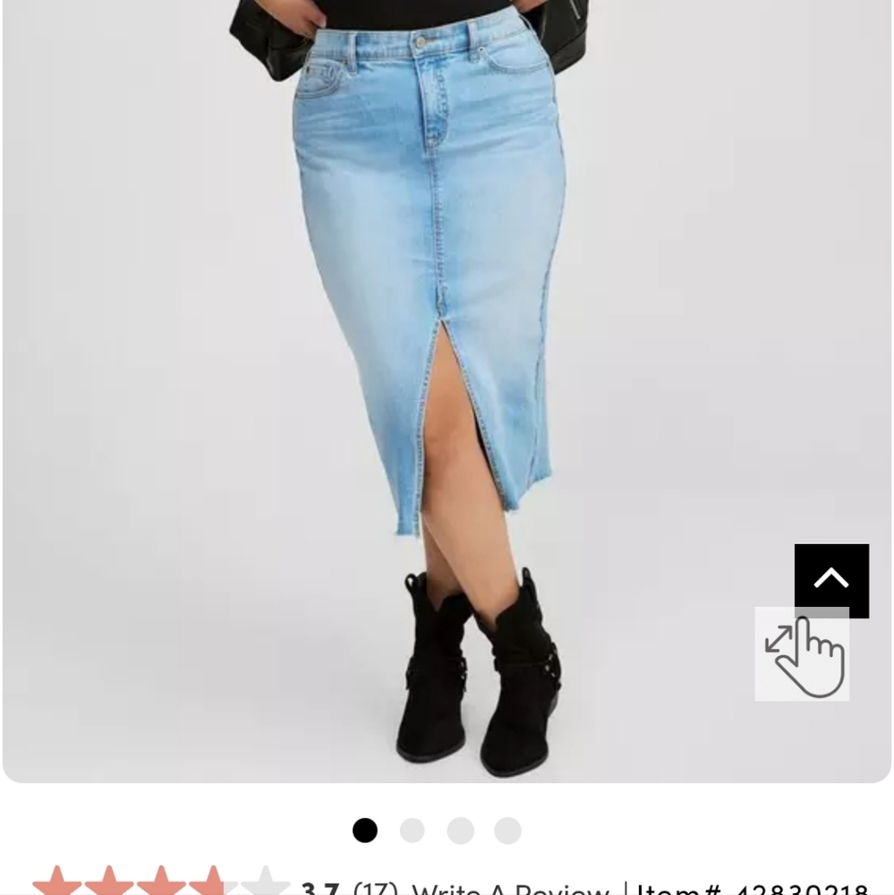 Torrid Midi Denim Front Slit Skirt
